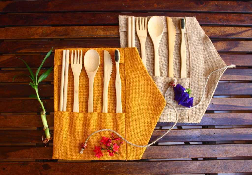 Bamboo Travel Kit Set