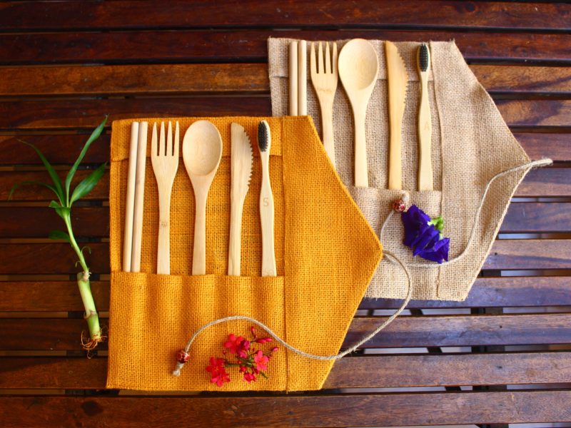 Bamboo Travel Kit Set