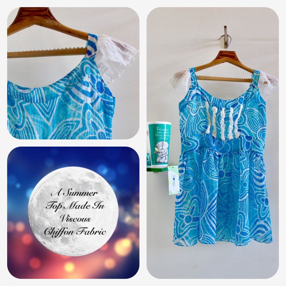 Blue Colour Chiffon Top