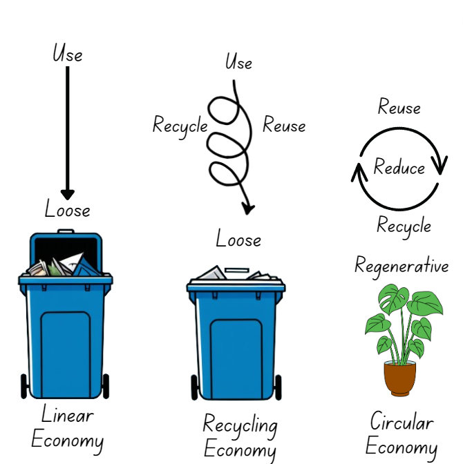 Linear Economy , Recycling Economy , Circular Economy